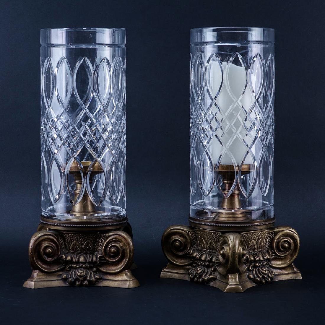 Pair of Vintage Waterford Style Cut Crystal and Gilt (1 of 3)