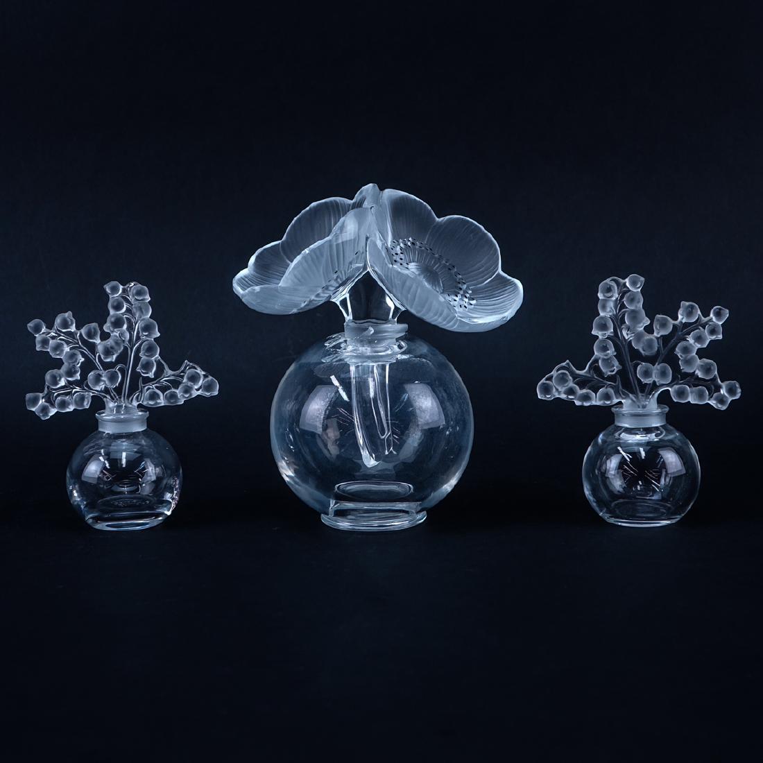 Group of Three (3): Pair of Lalique "Lily of the (1 of 6)