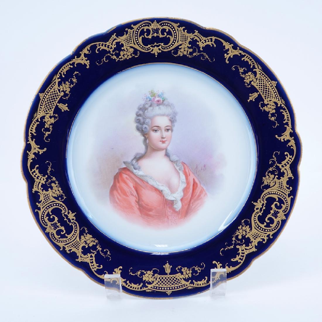 19/20th Century Sevres Portrait Plate. Painted with a (1 of 6)
