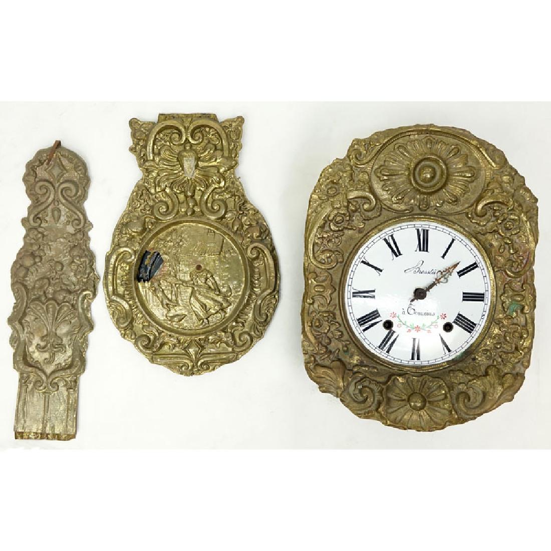 Antique French Brass High Relief Morbier Clock. (1 of 8)