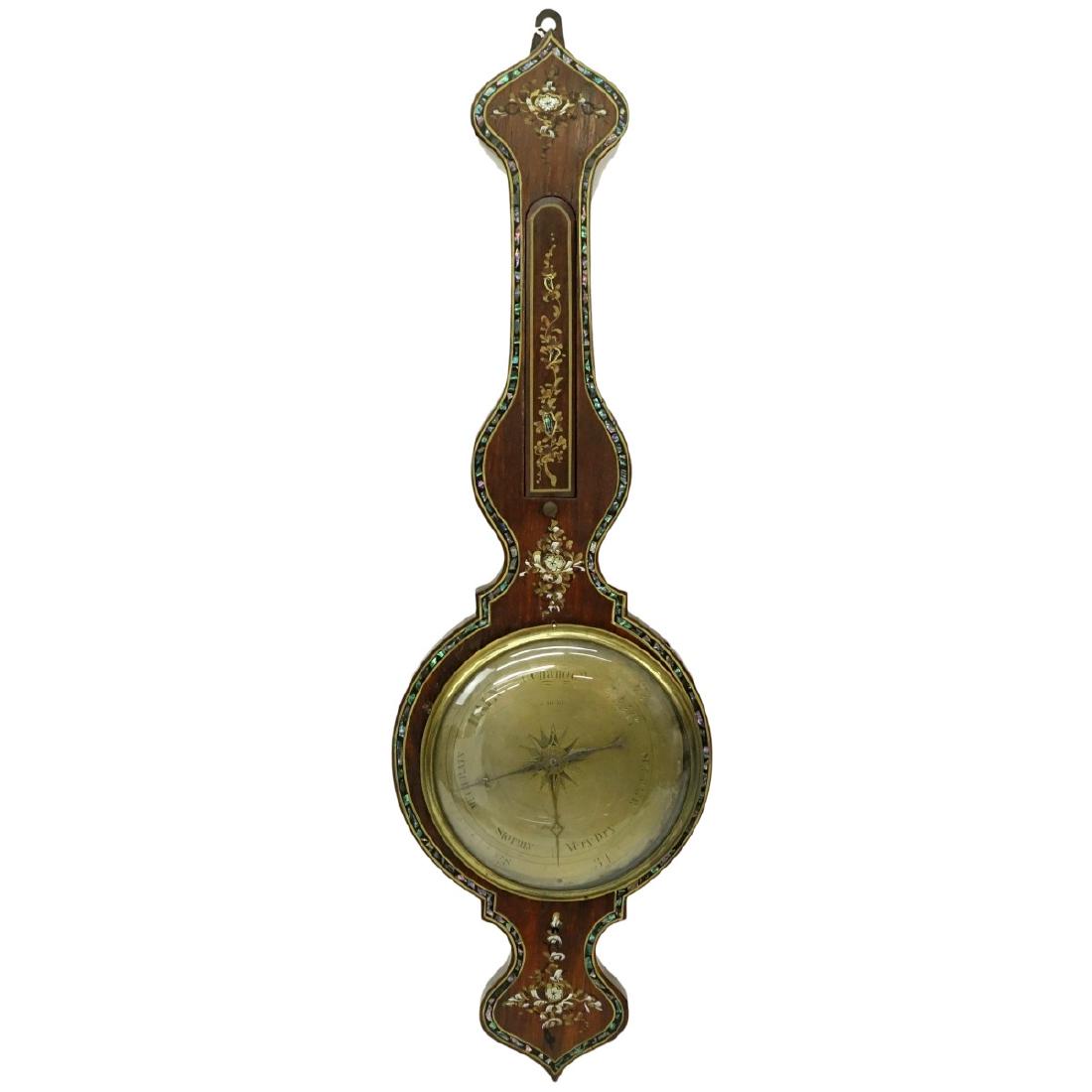 Antique English Mother of Pearl Inlaid Barometer (1 of 3)