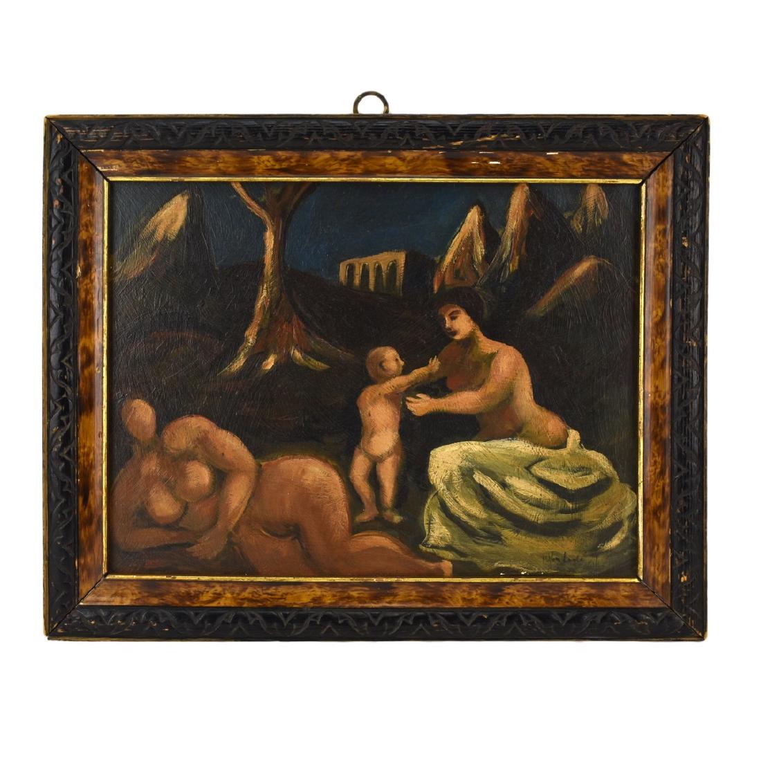 1930's Continental School Oil On Masonite (1 of 3)