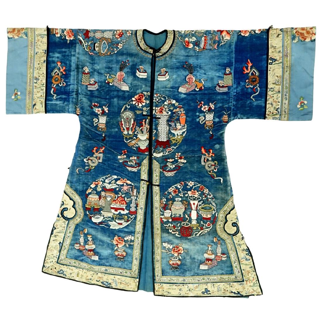19th C Chinese Embroidered Velvet Robe (1 of 8)