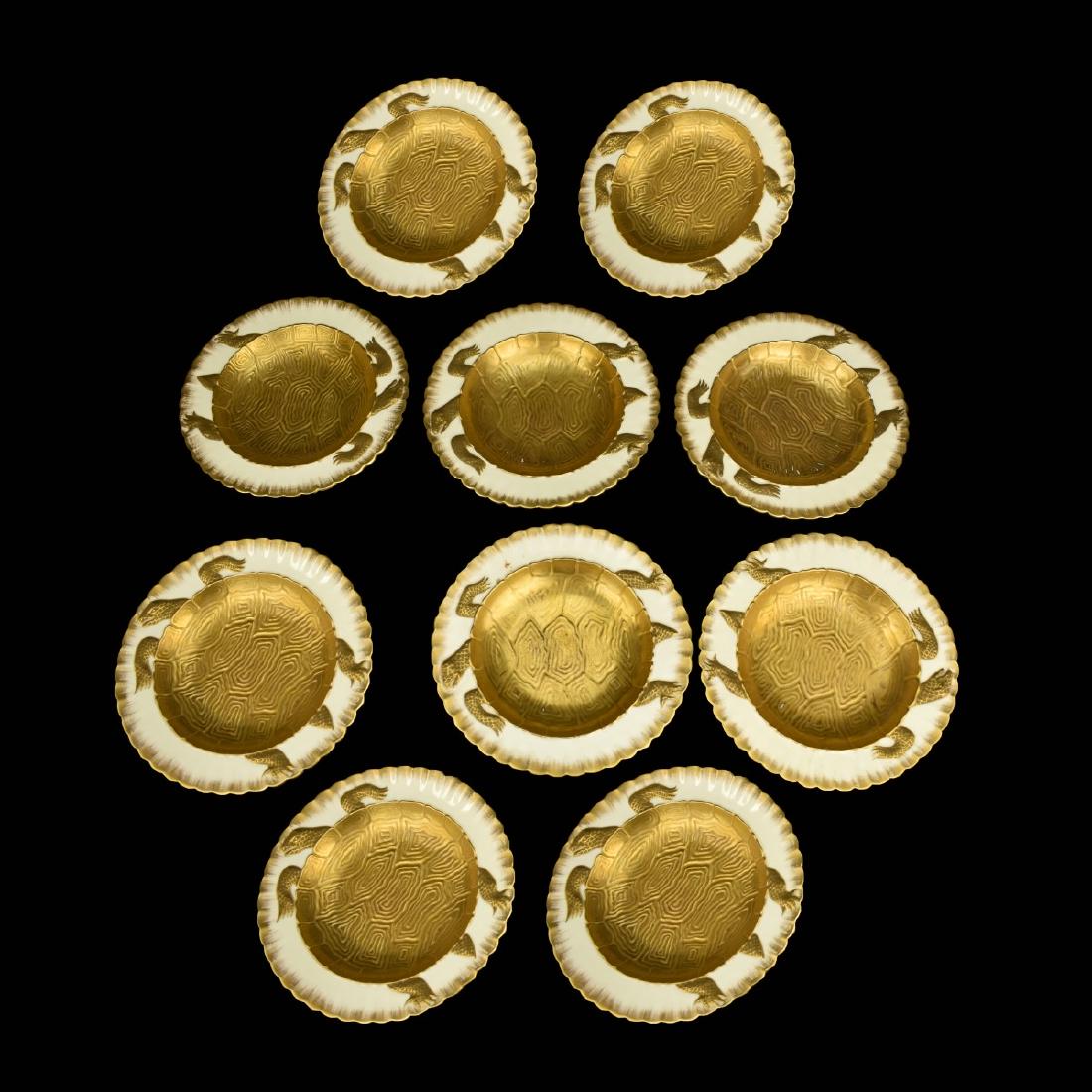 Ten (10) Bodley Porcelain Turtle Soup Bowls (1 of 3)