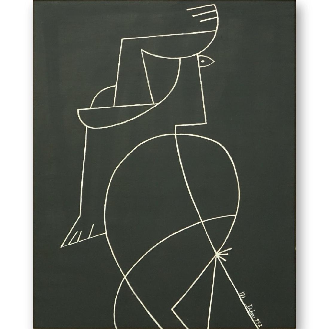 Mid Century Cubist Oil On Wood Panel (1 of 5)