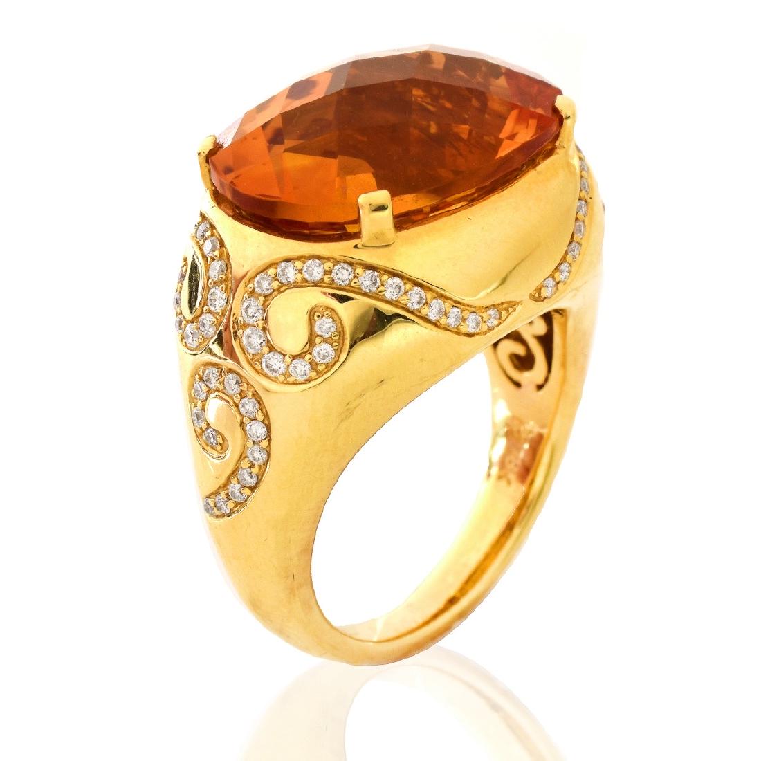 Citrine, Diamond and 18K Gold Ring (1 of 7)