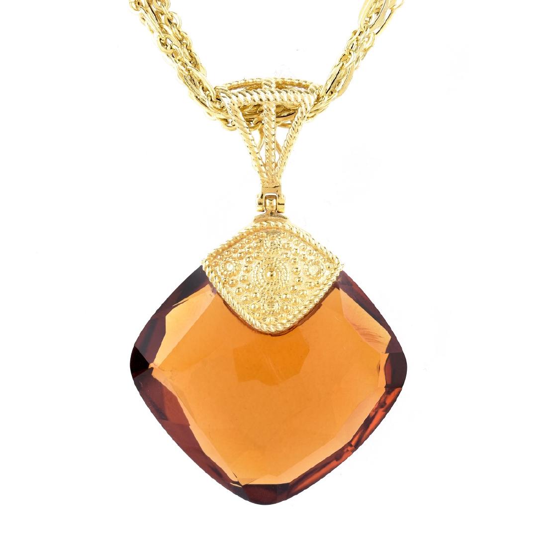 Italian Citrine and 14K Gold Necklace (1 of 6)