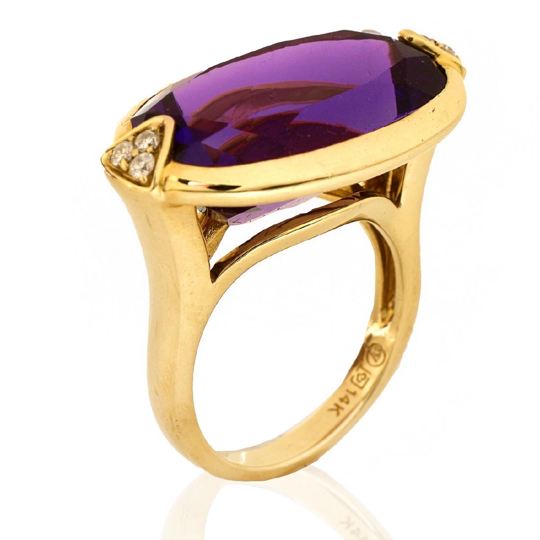 Amethyst, Diamond and 14K Gold Ring (1 of 7)