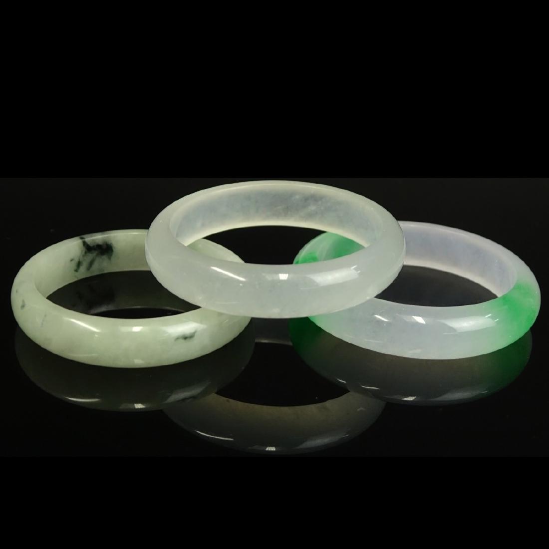 Three (3) Chinese Jade Bangle Bracelets (1 of 3)