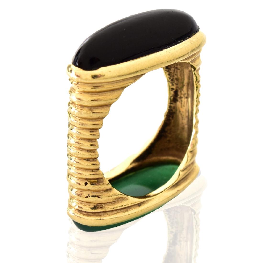 14K Gold, Jade and Onyx Ring (1 of 7)