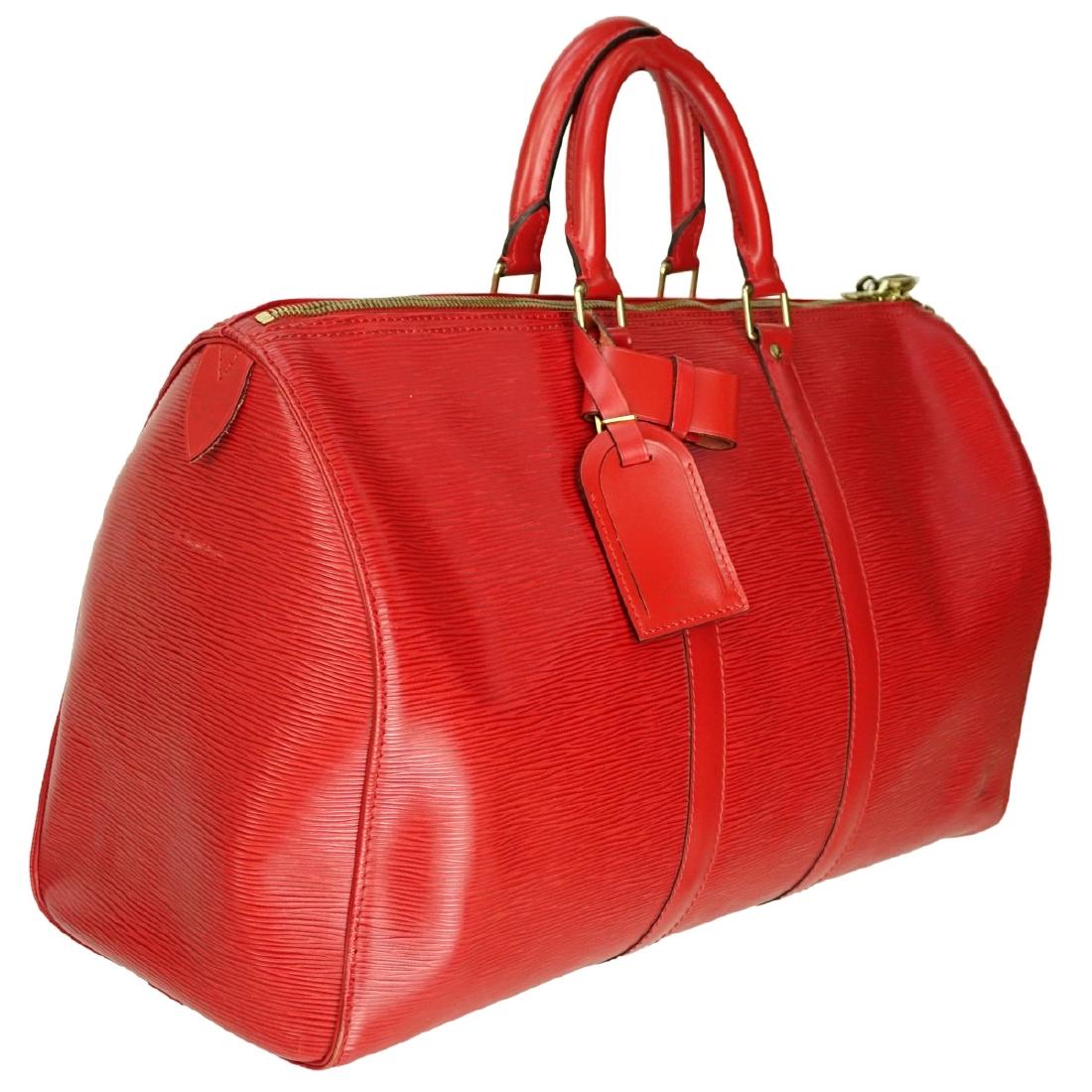 Louis Vuitton Red Epi Leather Keepall Travel Bag (1 of 5)