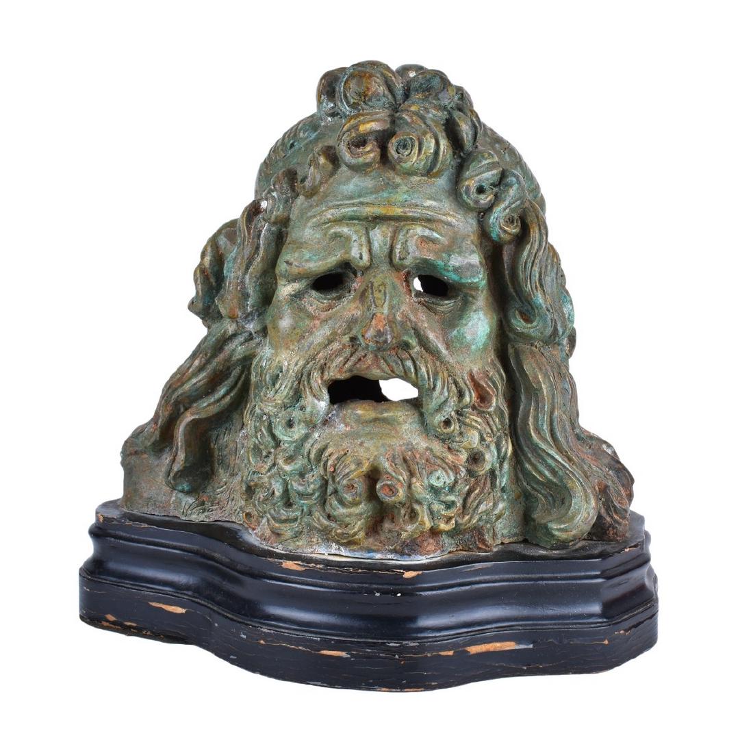 Antique Bronze Bust of Male Figure on Wooden Base (1 of 4)