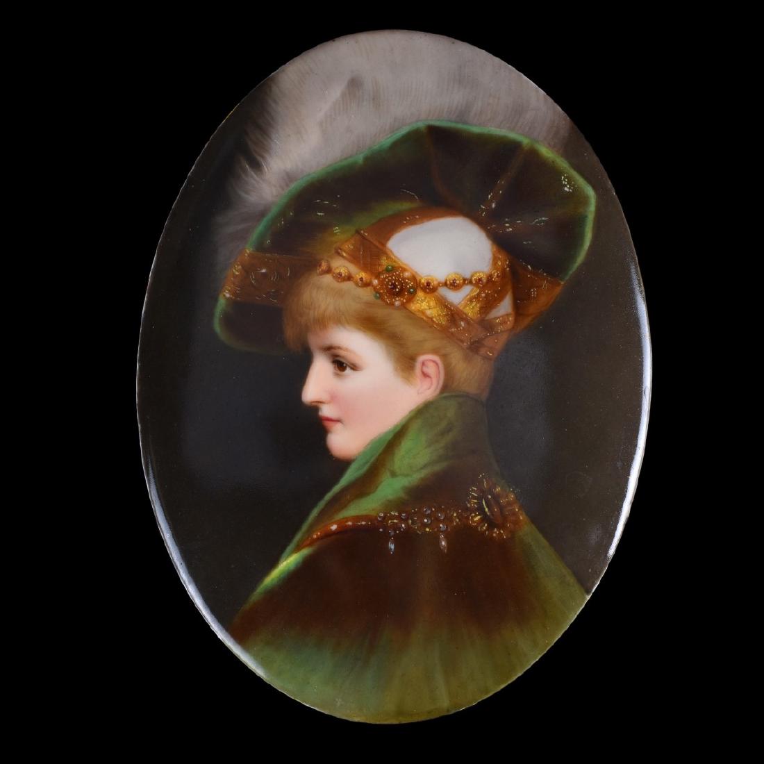 Antique Hand Painted Porcelain Plaque (1 of 3)