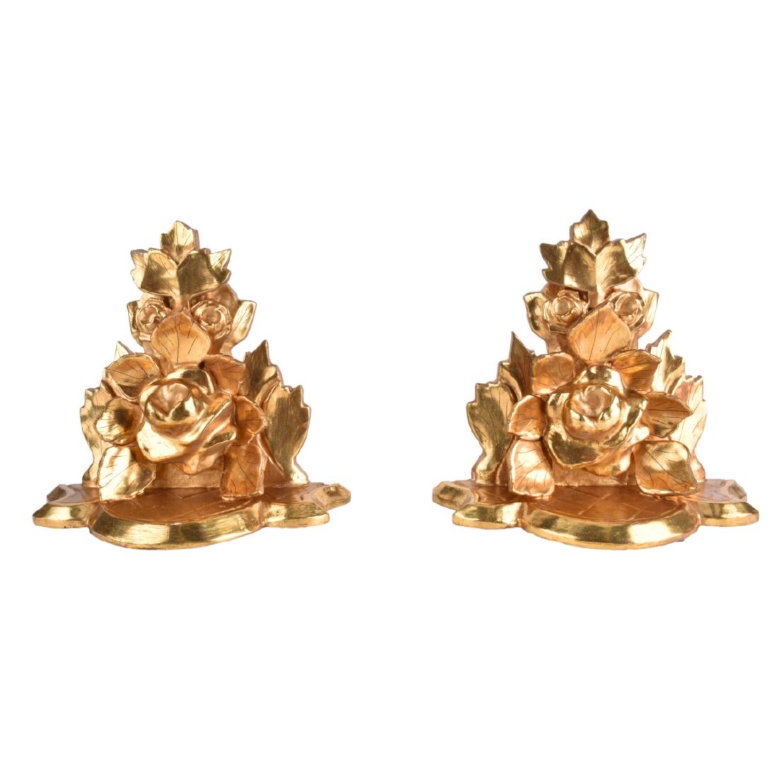 Pair of Italian gilt carved Floral Wall Brackets (1 of 5)