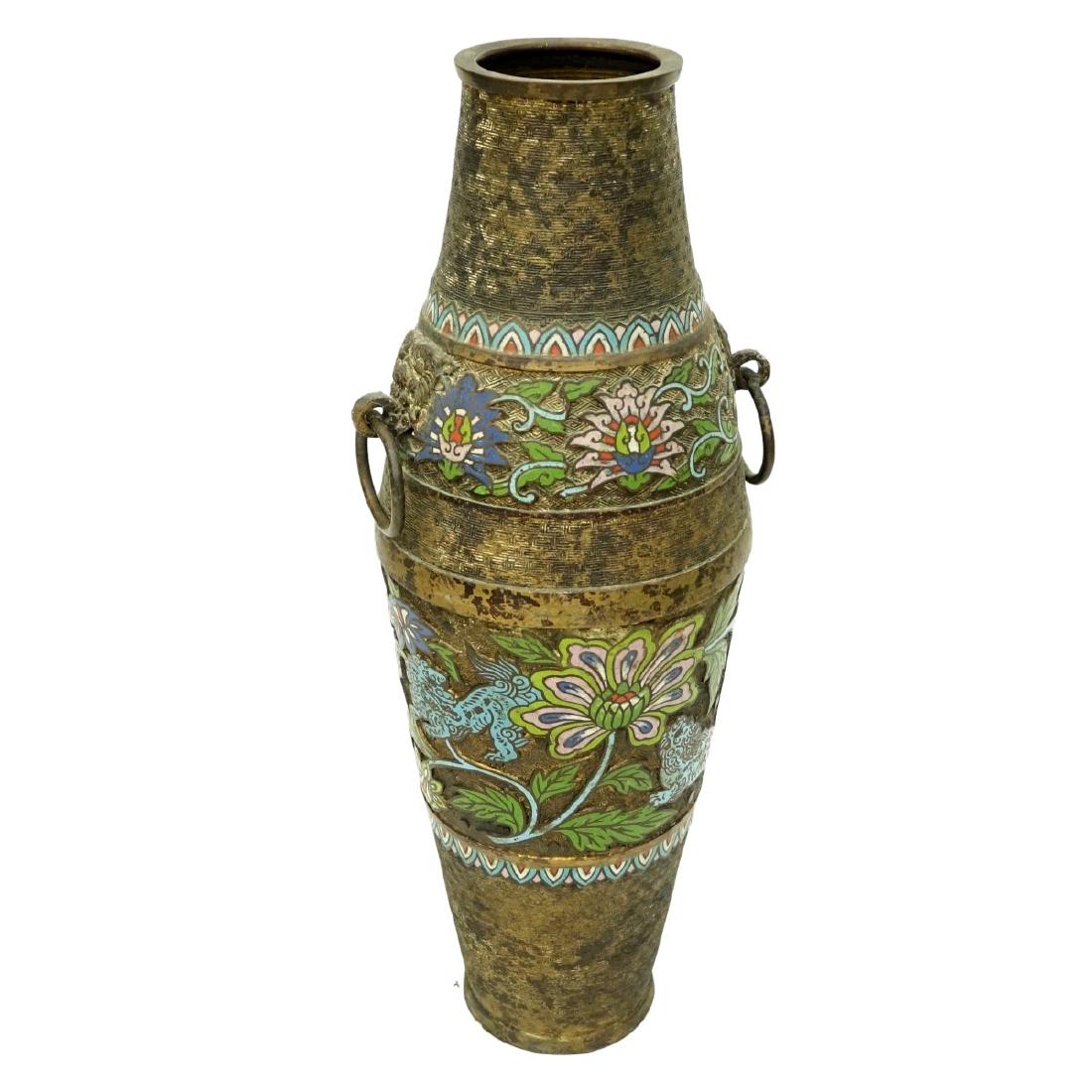 Antique Japanese Bronze Champleve Enamel Vase (1 of 5)