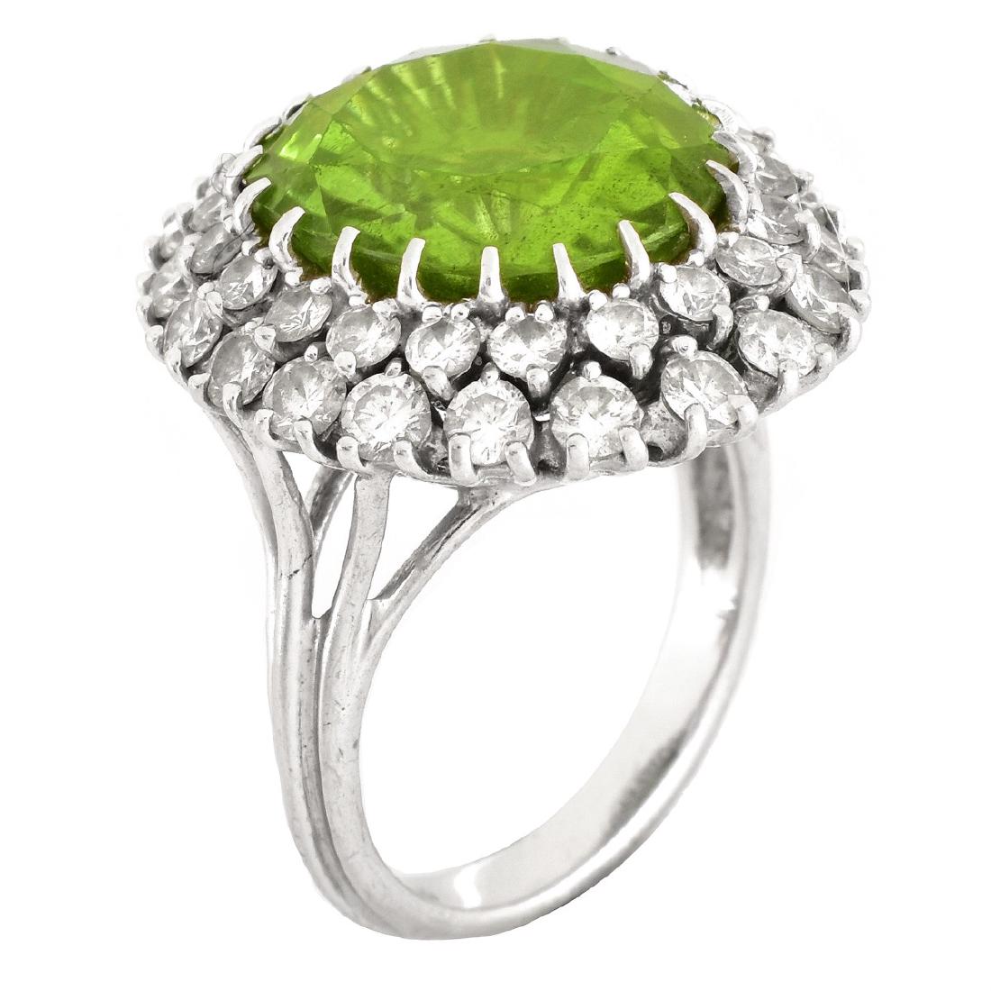Vintage Peridot, Diamond and 14K Gold Ring (1 of 7)