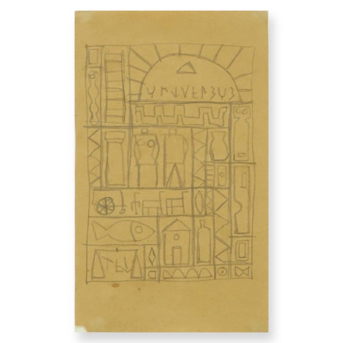 Joaquin Torres-Garcia (1874 - 1949) Pencil Drawing (1 of 4)