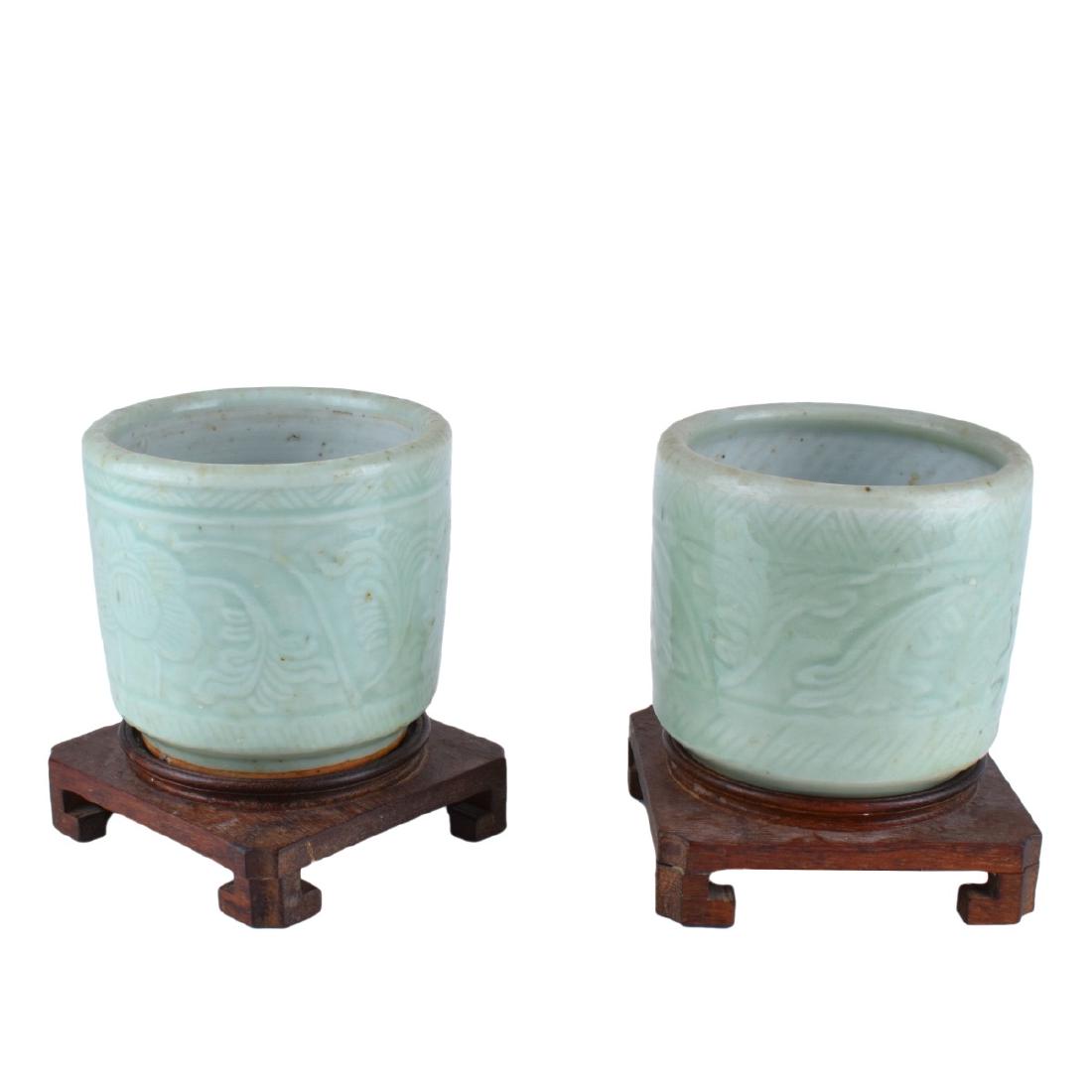 Pair of Chinese Celadon Longquan Style Jars (1 of 5)