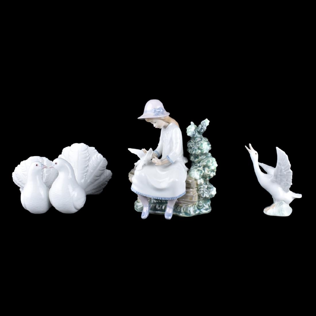 Three (3) Lladro Glazed Porcelain Figurines (1 of 8)