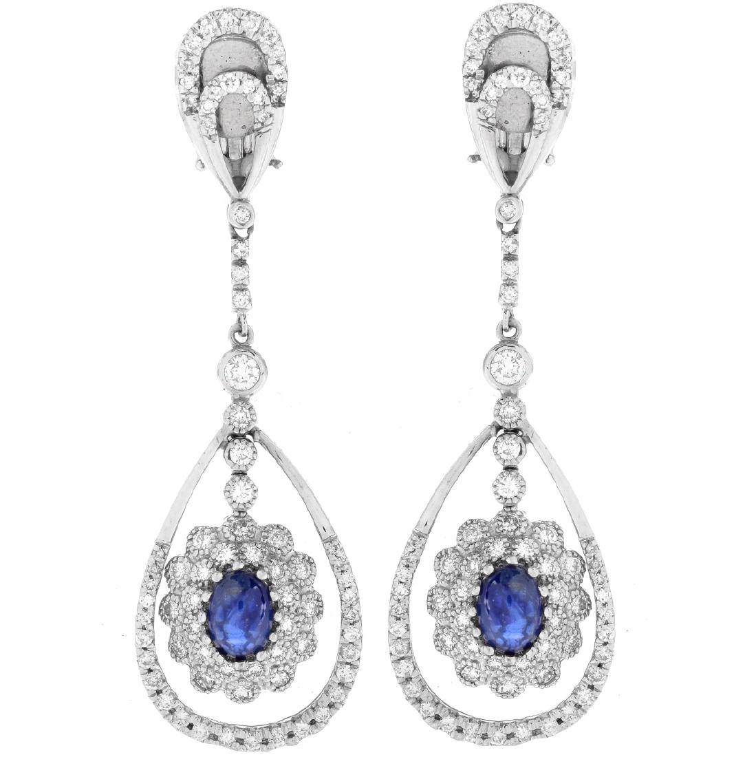 Sapphire, Diamond and 18K Gold Earrings (1 of 5)
