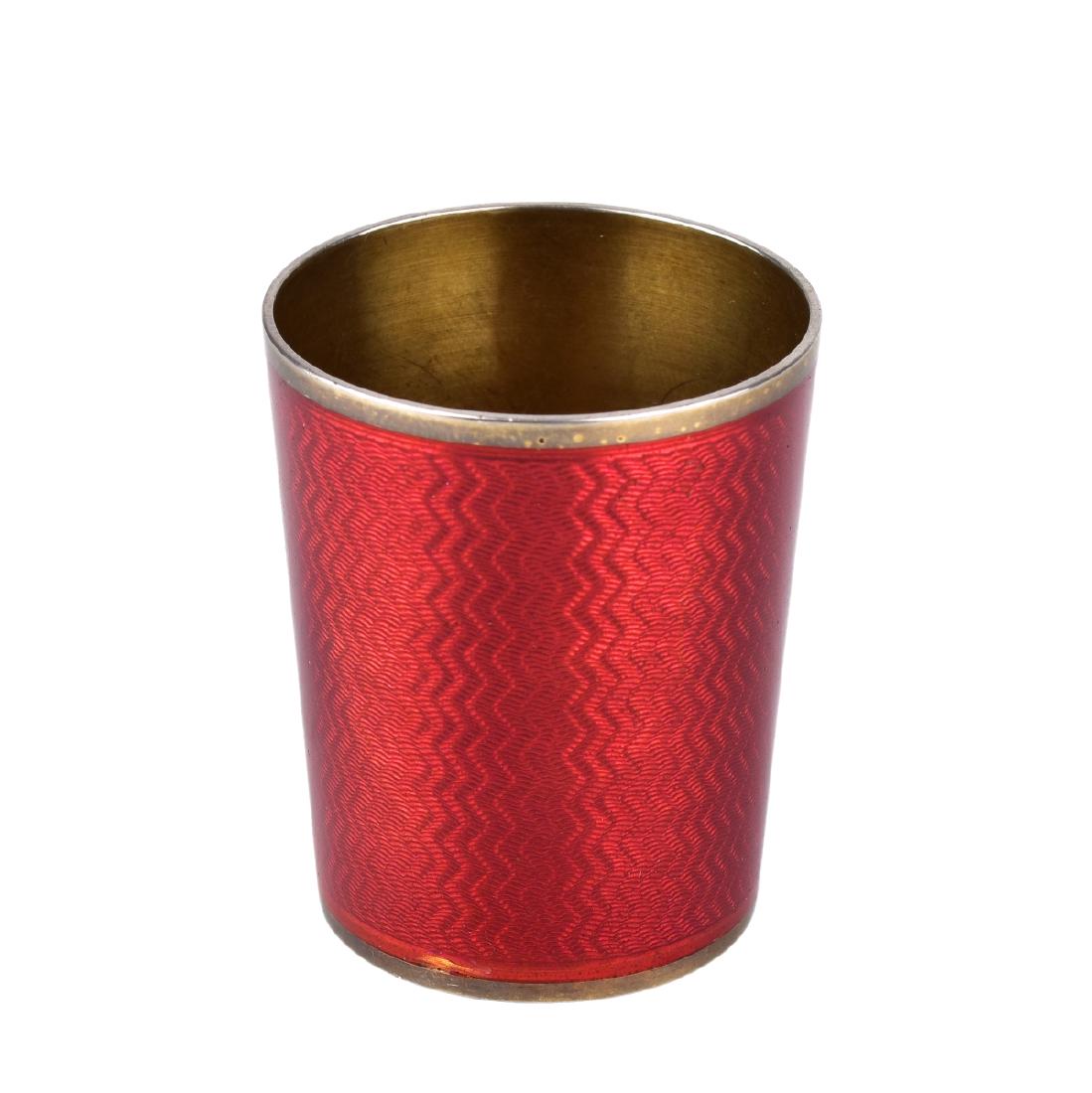 Faberge Style Silver Gilt Guilloche Enamel Beaker (1 of 3)