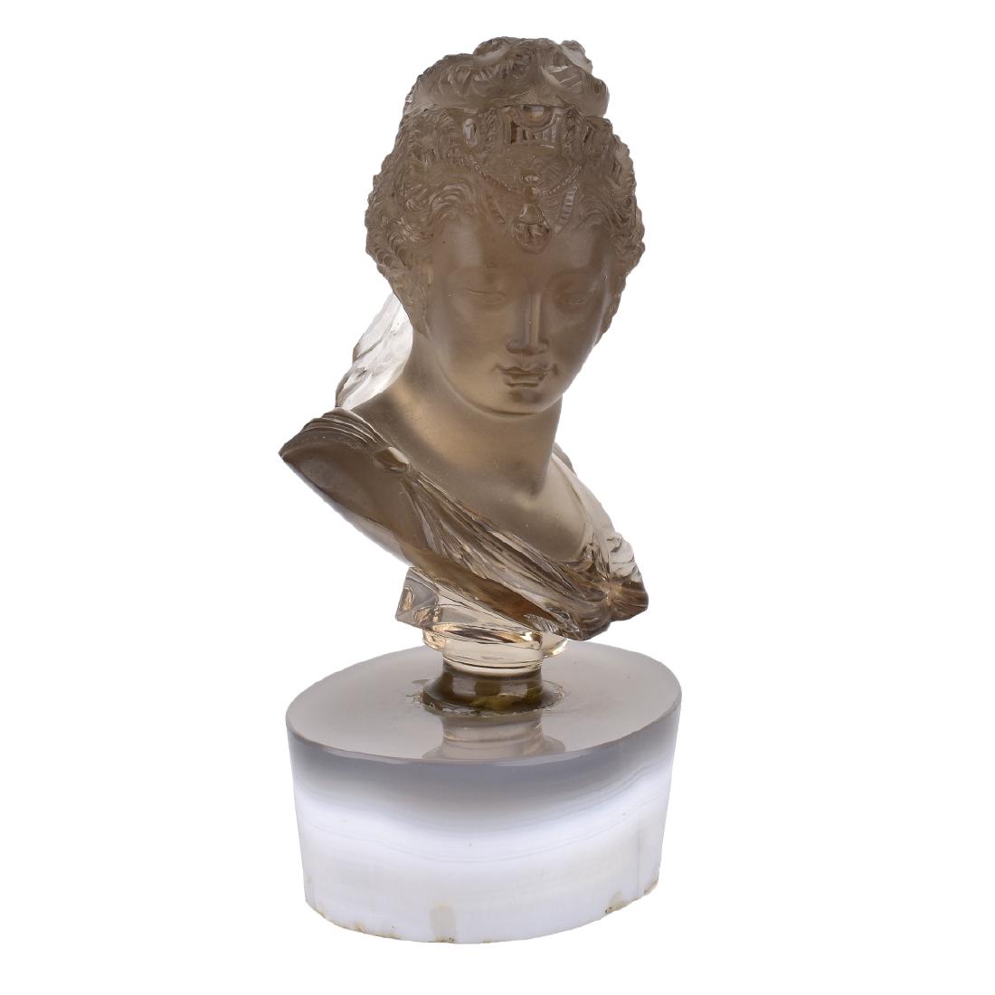 18th Century Style Continental Smoky Quartz Bust (1 of 3)