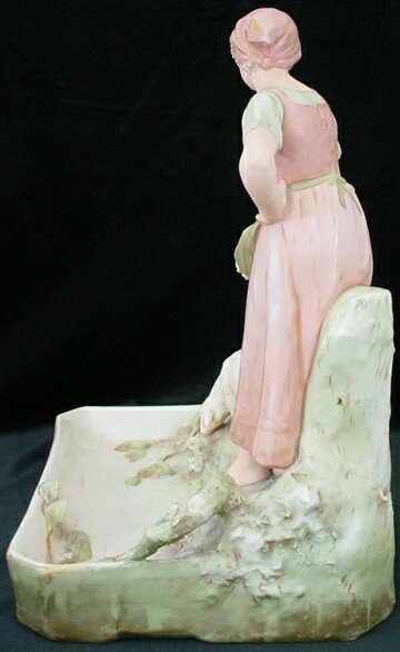 Royal Dux Porcelain Figural Group "Girl with Goat" - 7