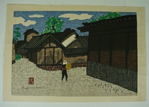 Kiyoshi Saito Japanese (1907-1992) Color Woodcut "