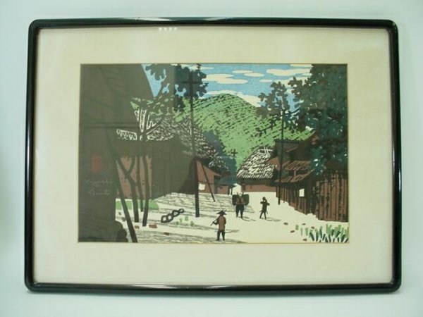 Kiyoshi Saito Japanese (1907-1992) Color Woodcut "