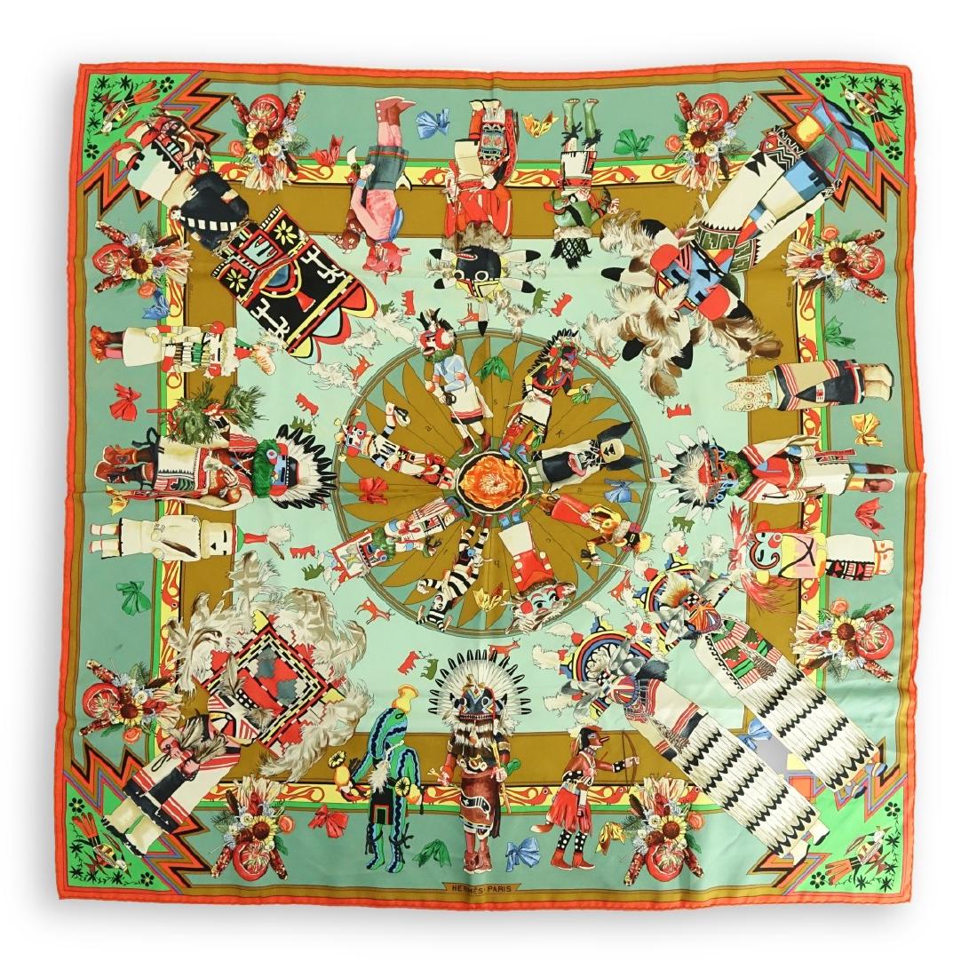 Hermes Kermit Oliver Kachinas Twill Silk Scarf (1 of 9)