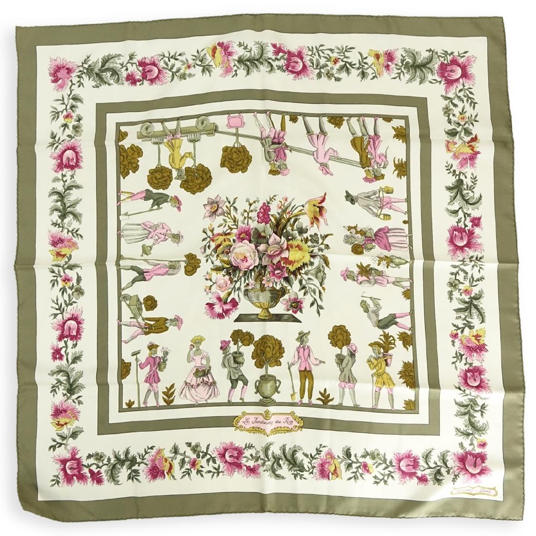 Hermes Les Jardiniers Du Roy Twill Silk Scarf (1 of 7)