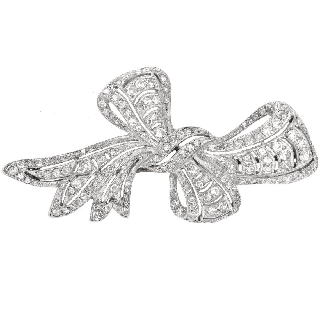3.5ct Diamond and Platinum Brooch (1 of 5)
