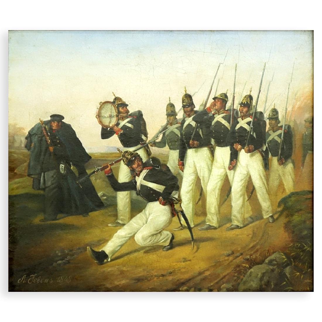 After: Adolf Jebens, Russian (1819-1888) Oil/Board (1 of 6)