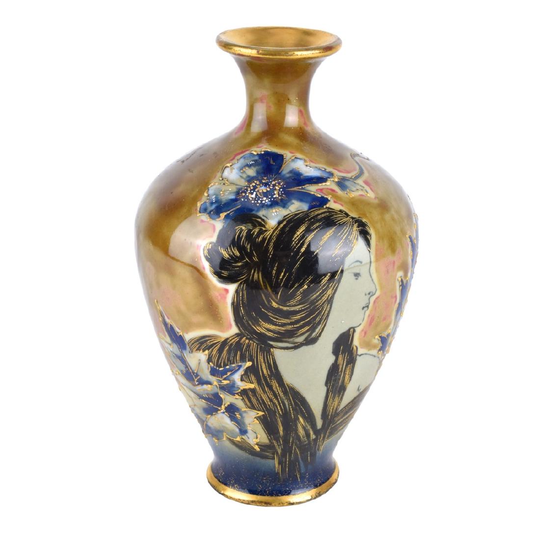 Turn Teplitz Amphora Porcelain Maiden Vase (1 of 6)