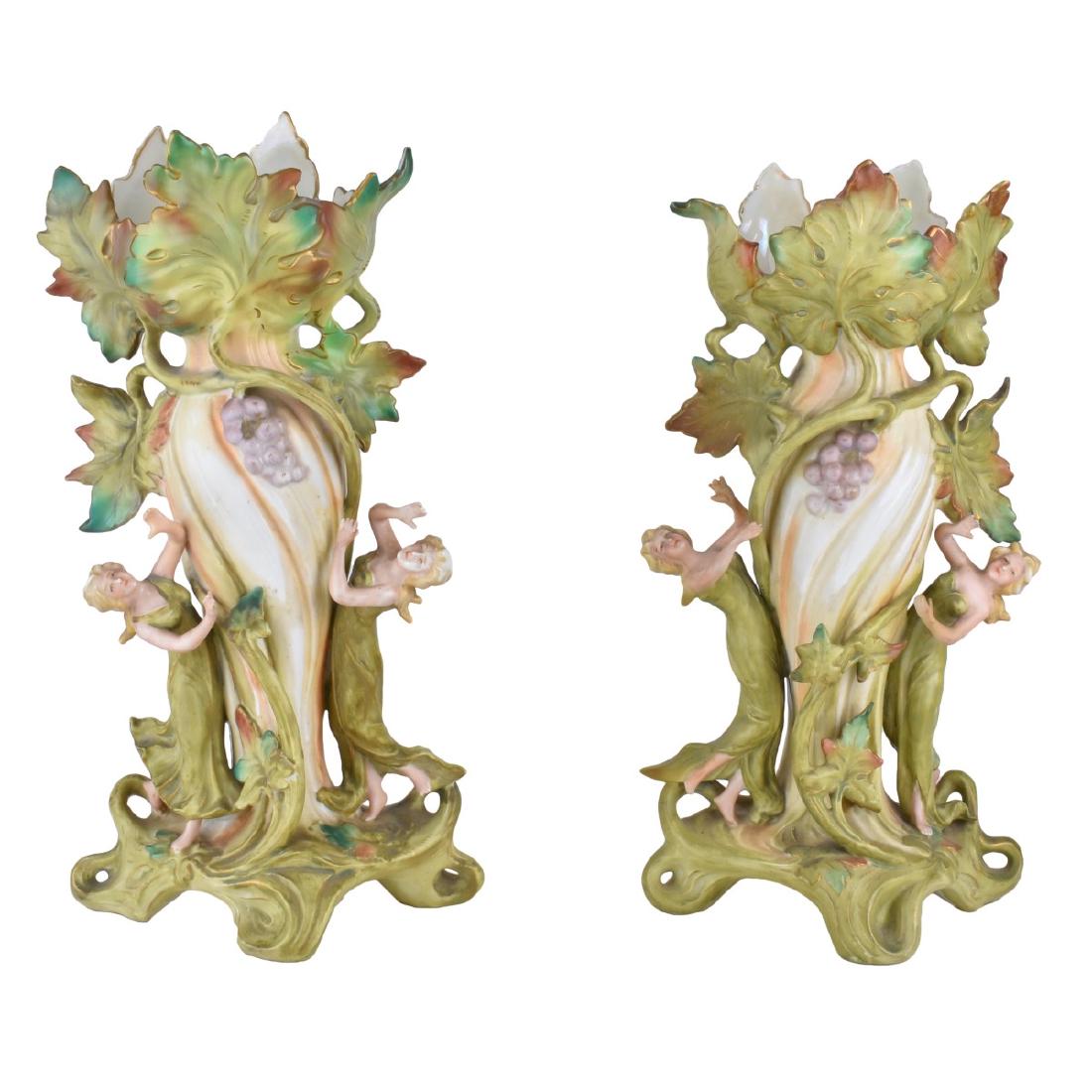 German Art Nouveau Figural Porcelain Vases (1 of 4)