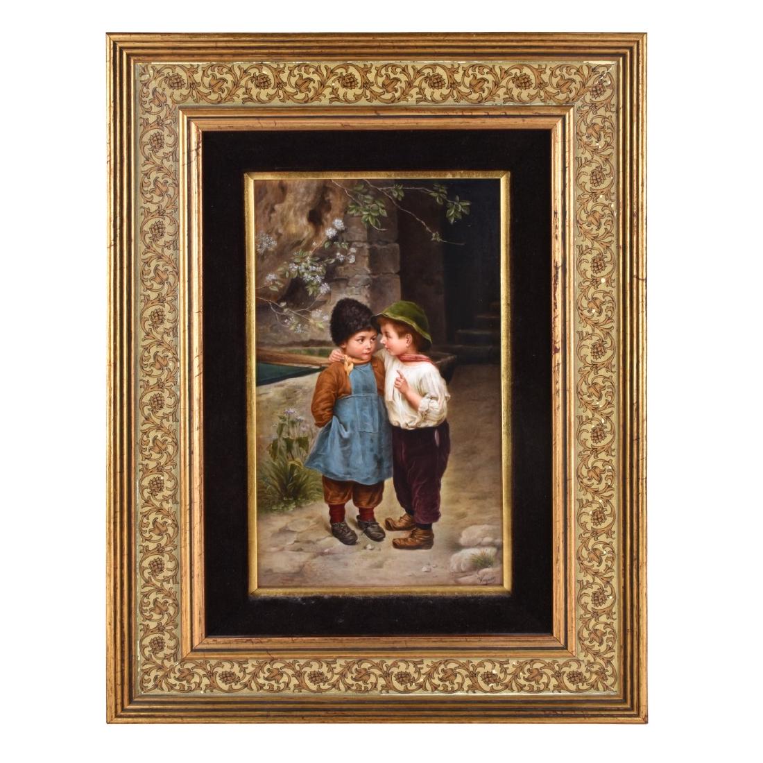 KPM "Wichtiges Geheimnis" Hand painted Plaque (1 of 7)