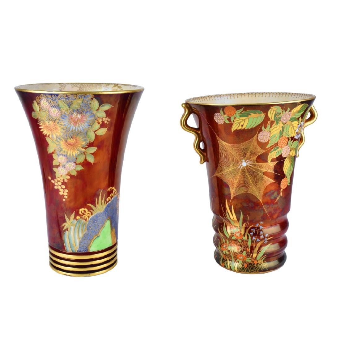 Carlton Ware Rouge Luster Pottery Vases (1 of 4)