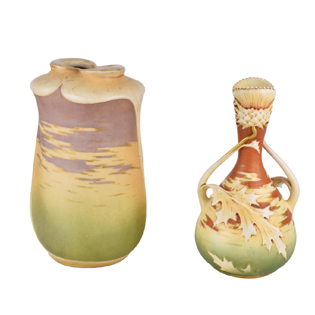 Two Turn Teplitz Amphora Pottery Vases (1 of 7)