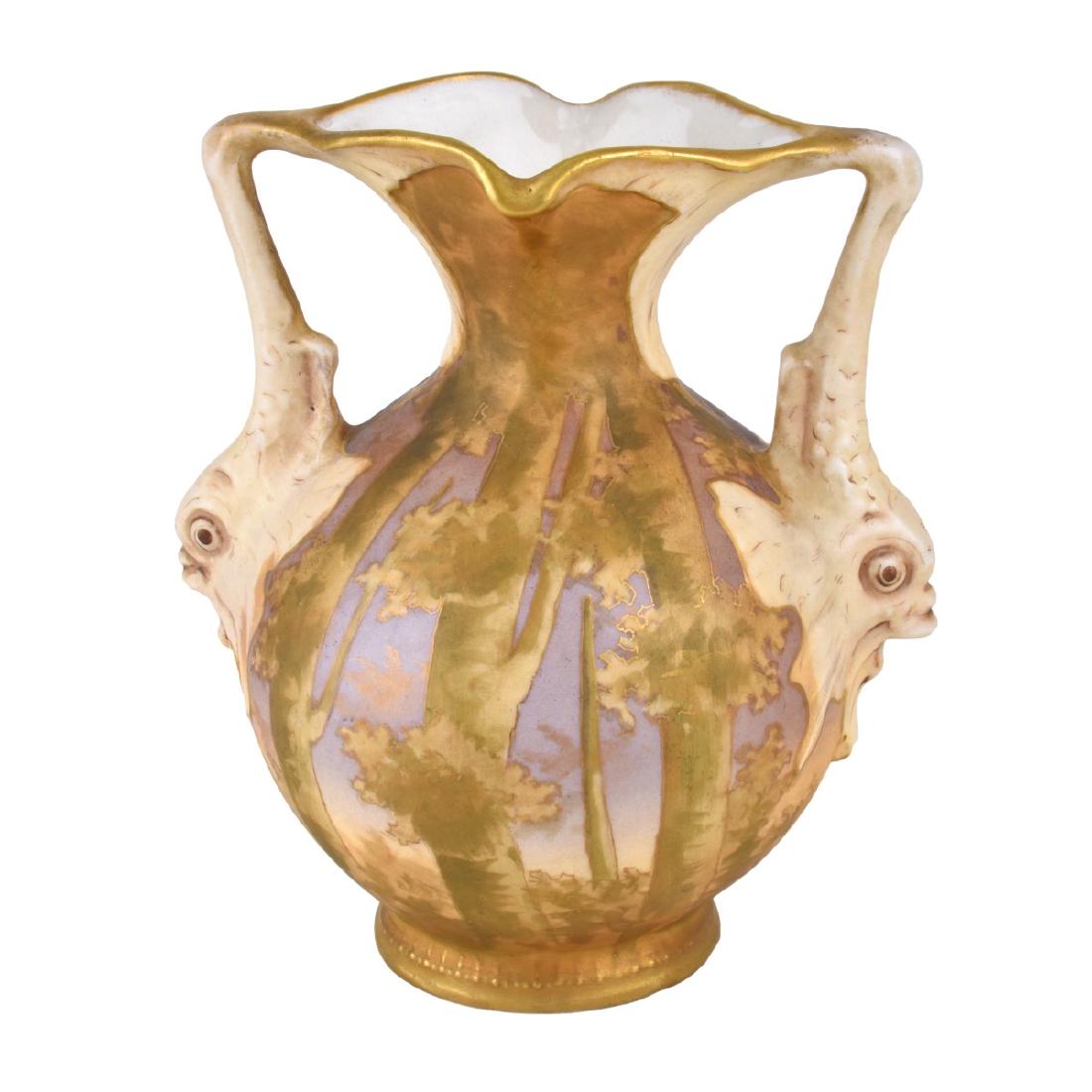 Turn Teplitz Amphora Dolphin Vase (1 of 6)