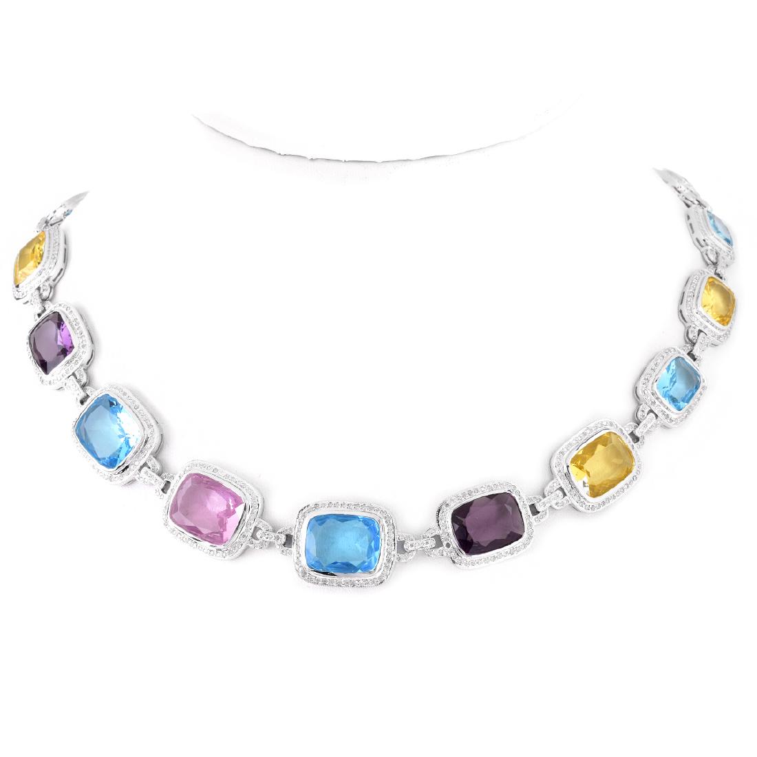 Diamond, Multi Gemstone and 14K Gold Necklace (1 of 6)