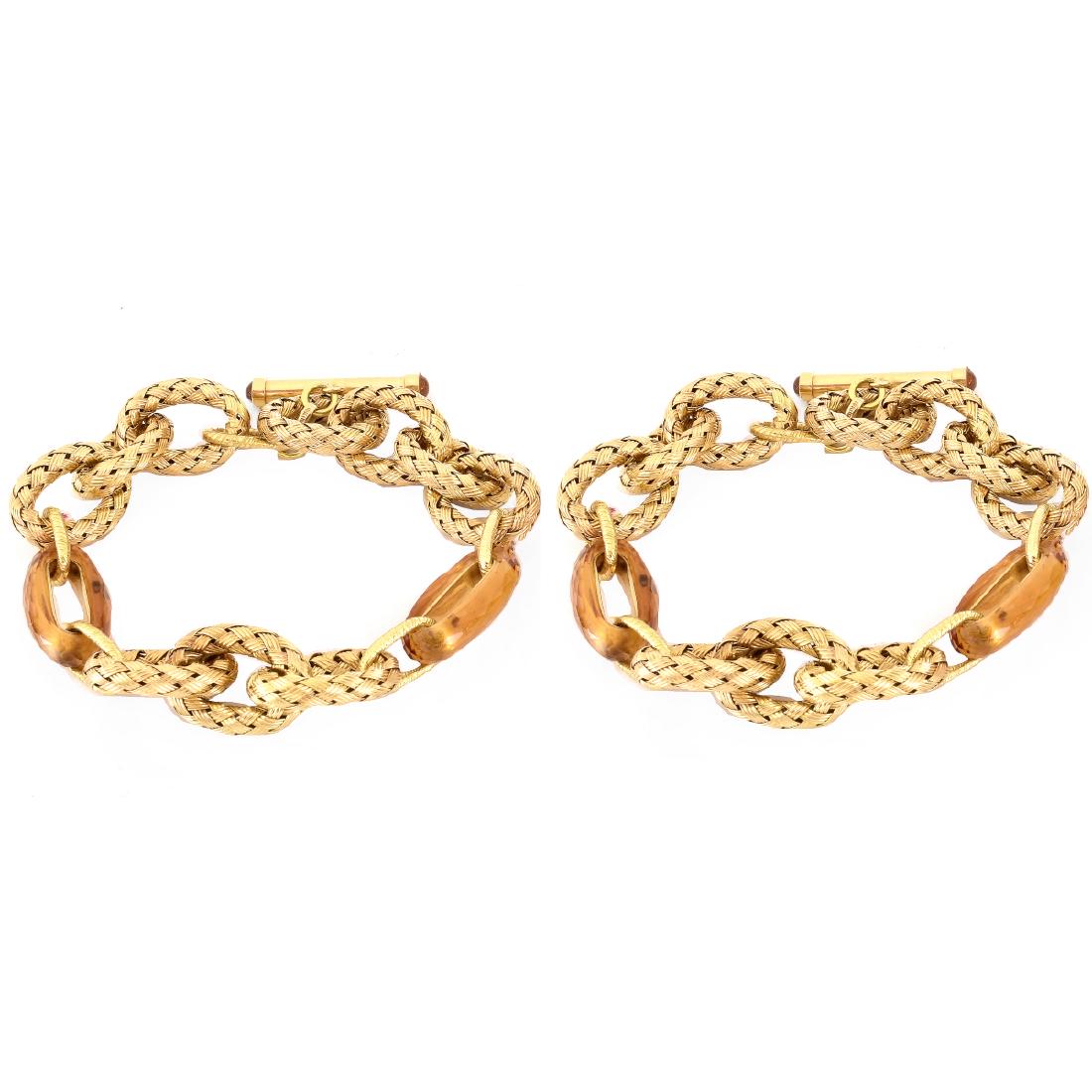 Two Italian Citrine and 18K Gold Bracelets (1 of 5)