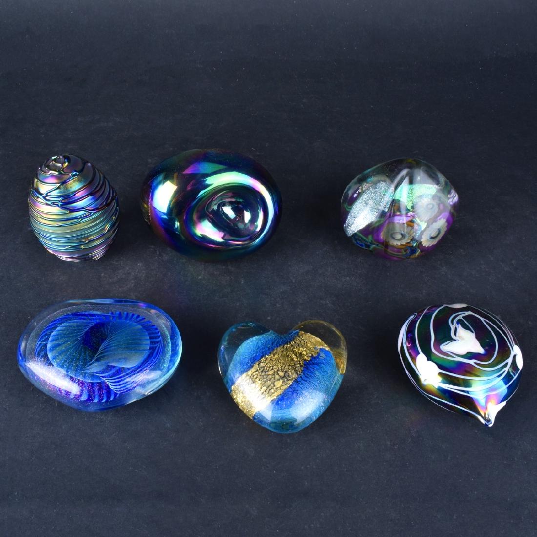 Six (6) Contempoary Art Glass Paperweights (1 of 7)