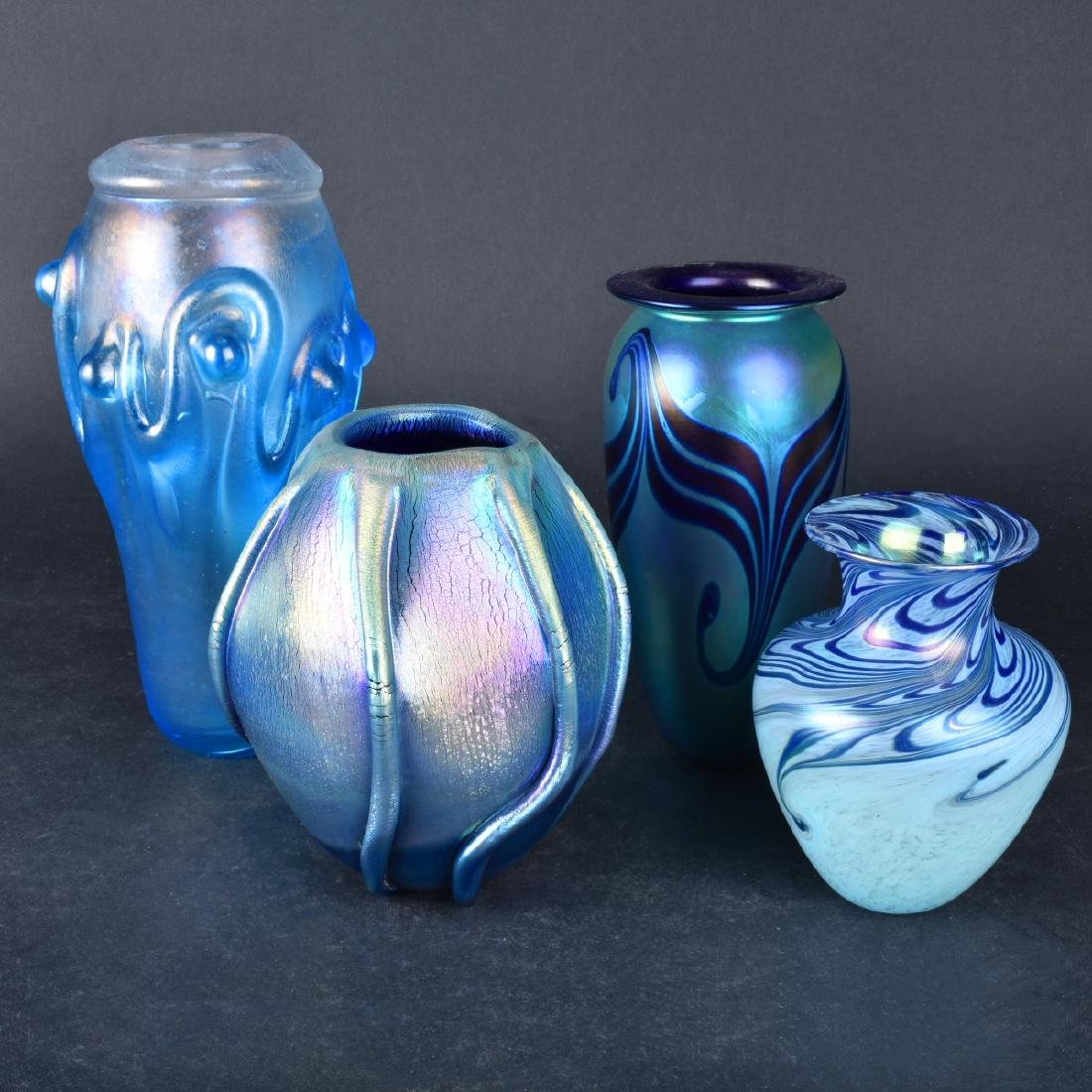 Four (4) Contemporary Art Glass Vases (1 of 7)