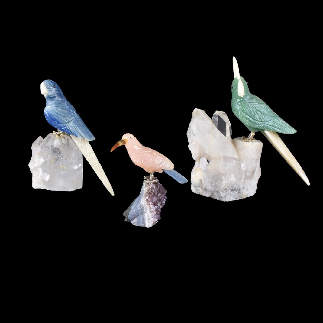 Three (3) Gemstone Bird Sculptures (1 of 4)