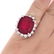 Ladies Ruby, Diamond 18K Gold Ring - 7