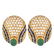 Diamond, Emerald, Sapphire and 18K Earrings