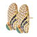 Diamond, Emerald, Sapphire and 18K Earrings - 2