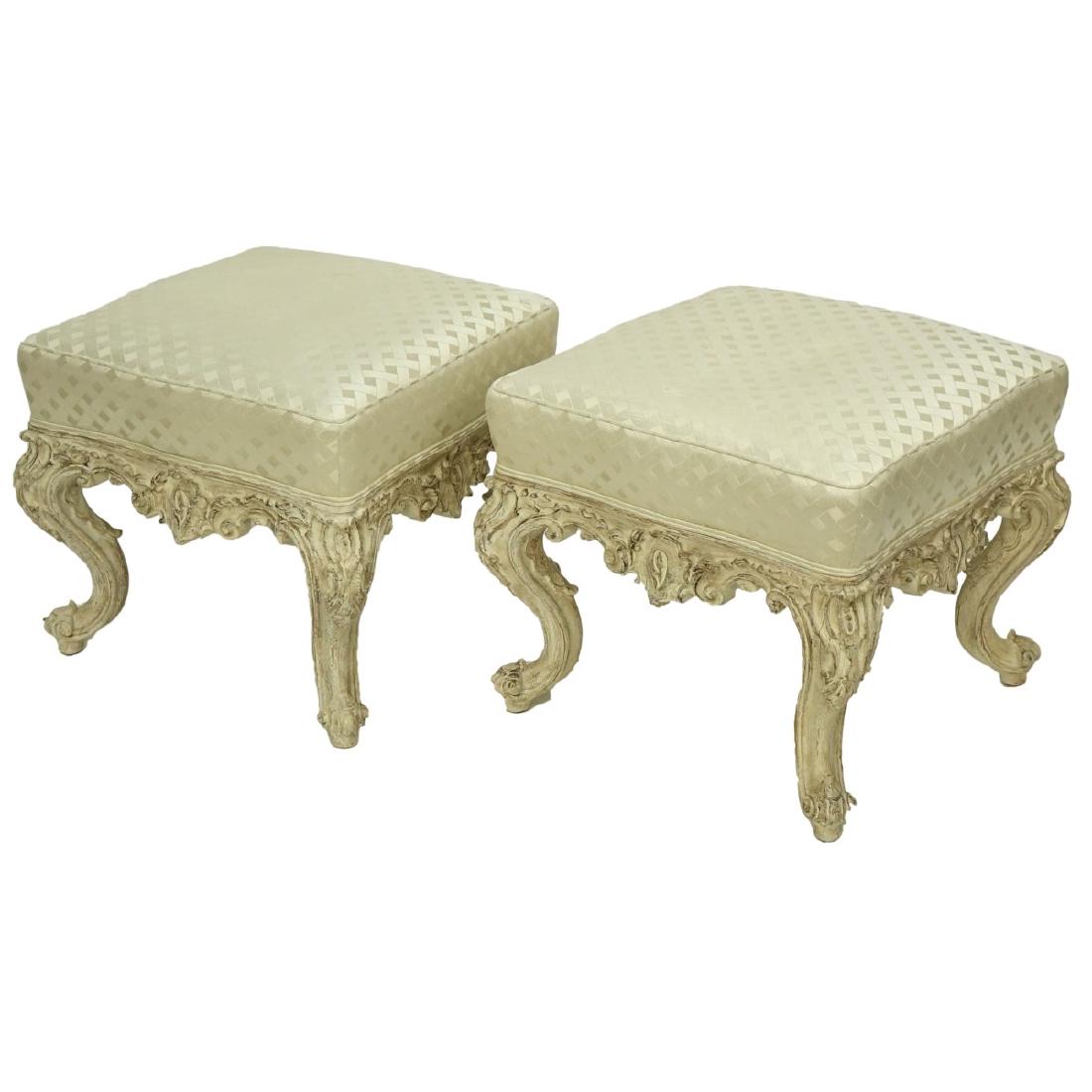 Pair of Louis XV Style Upholstered Benches (1 of 6)