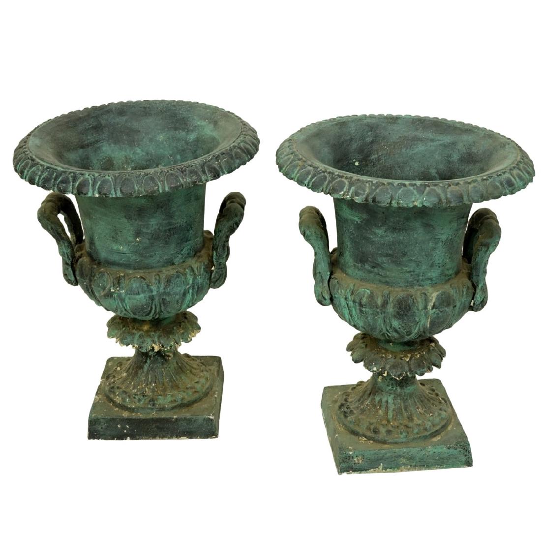 Pair Pottery Garden Urns (1 of 4)
