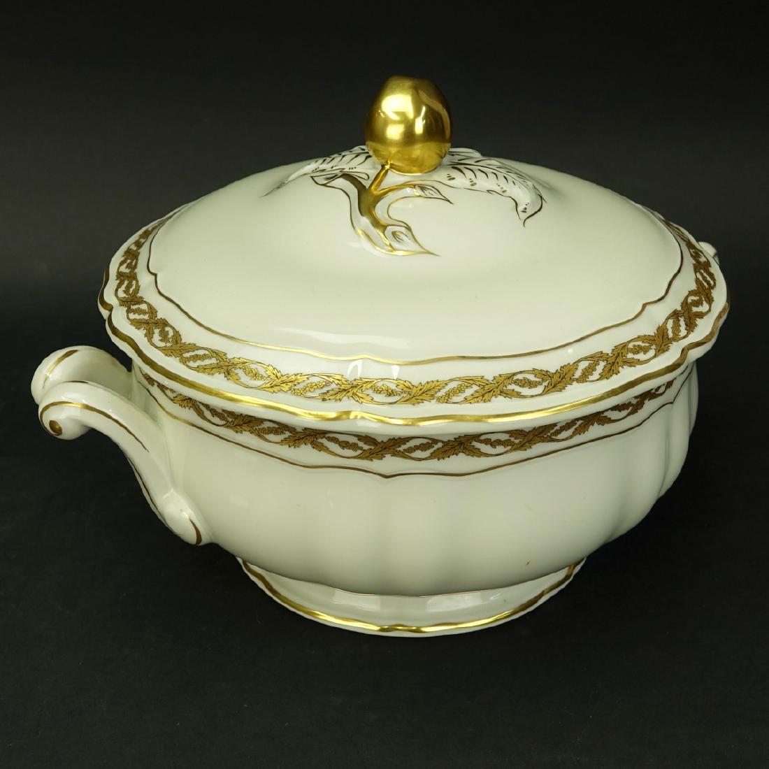 Bernardaud Limoges Covered Tureen: Bernardaud Limoges Noailles Porcelain Covered Tureen. Signed. Measures 8-3/8" H x 13" W. Condition: Good condition Estimate: $50.00 - $100.00 Domestic Shipping: $95.00